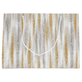 Gold Silver Christmas Celebration ラージペーパーバッグ