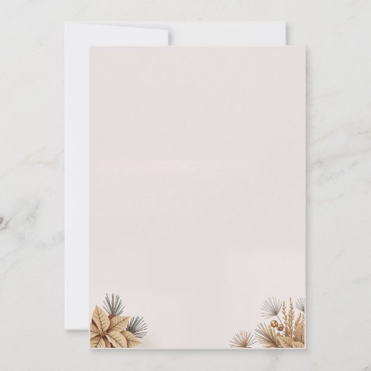 Gold Silver Christmas Tree Ornaments Party 招待状 (裏面)