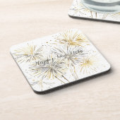 Gold Silver Fireworks New Year's Eve or Day コースター (左側)