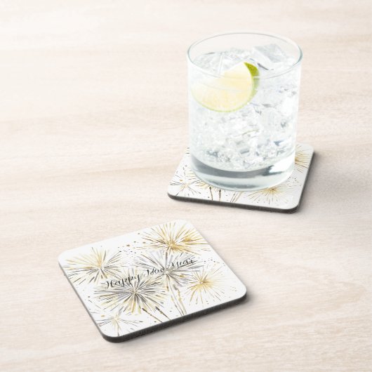 Gold Silver Fireworks New Year's Eve or Day コースター (右側)