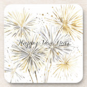 Gold Silver Fireworks New Year's Eve or Day コースター (正面)