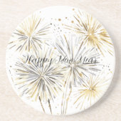 Gold Silver Fireworks New Year's Eve or Day コースター (正面)