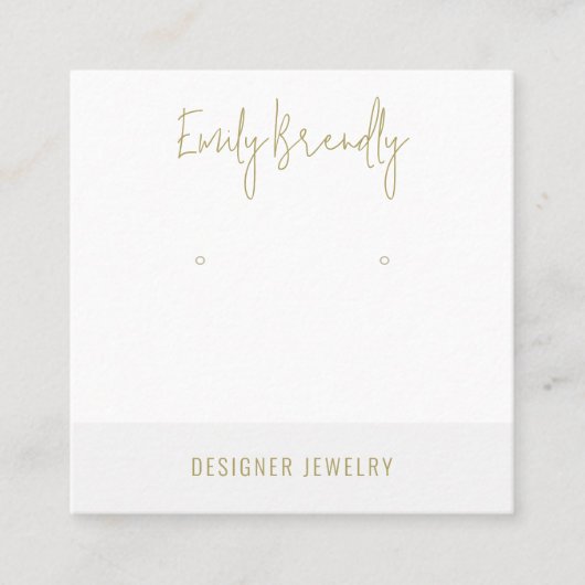 Gold Silver Jewelry Earring Display Business Card スクエア名刺 (正面)