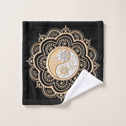 Gold & Silver Mandala ウォッシュタオル (ウォッシュタオル)