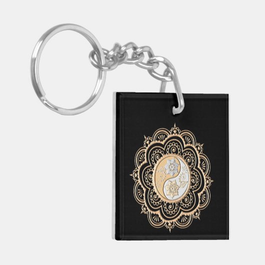 Gold & Silver Mandala キーホルダー (正面左)