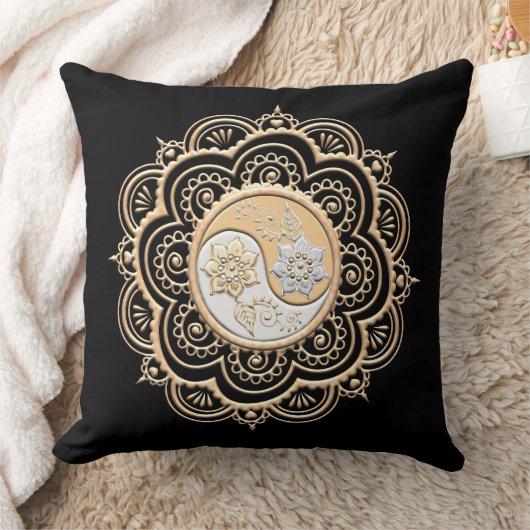 Gold & Silver Mandala クッション (ブランケット)