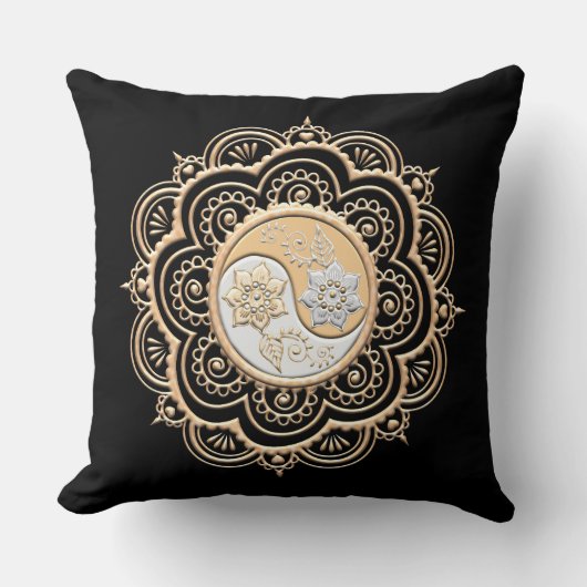 Gold & Silver Mandala クッション (正面)