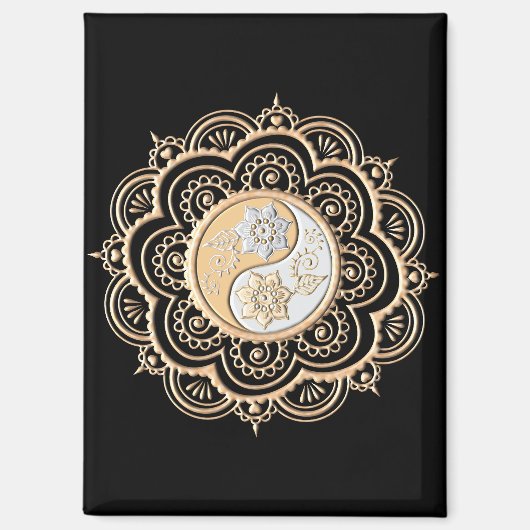 Gold & Silver Mandala マグネット (正面)