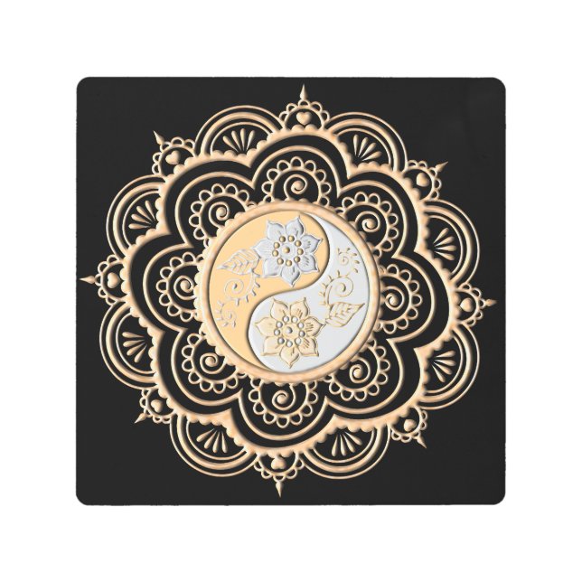 Gold & Silver Mandala メタルプリント (正面)