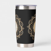 Gold & Silver Mandala water bottle 保温保冷タンブラー (左面)