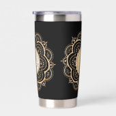 Gold & Silver Mandala water bottle 保温保冷タンブラー (右面)
