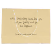 Gold Silver Pine Trees Personalized Christmas ラージペーパーバッグ (裏面)