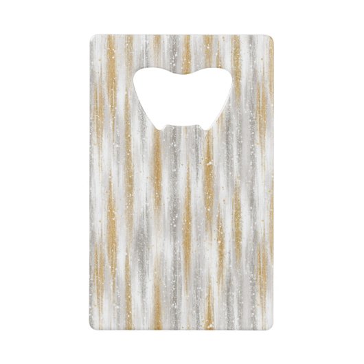 Gold Silver Stripes Confetti New Year Celebration クレジットカード栓抜き (正面)