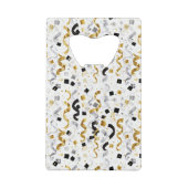 Gold Silver Stripes Confetti New Year Celebration クレジットカード栓抜き (裏面)