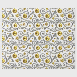 Gold & Silver Swirl Elegance ラッピングペーパー