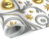 Gold & Silver Swirl Elegance ラッピングペーパー (ロールコーナー)