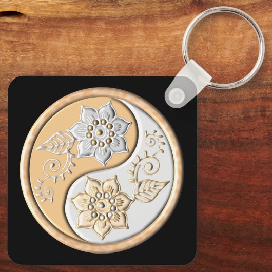 Gold & Silver Yin Yang キーホルダー (裏面)