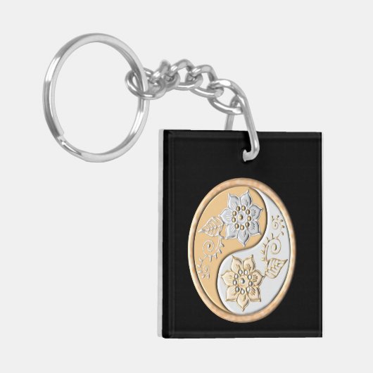 Gold & Silver Yin Yang  キーホルダー (正面左)