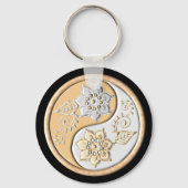 Gold & Silver Yin Yang キーホルダー (正面)