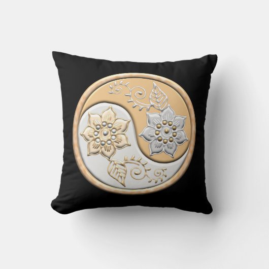 Gold & Silver Yin Yang クッション (正面)