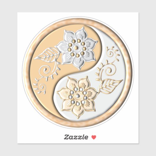 Gold & Silver Yin Yang シール (シート)
