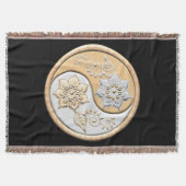 Gold & Silver Yin Yang  スローブランケット (正面)