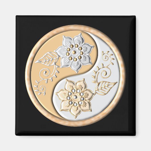 Gold & Silver Yin Yang  マグネット (正面)