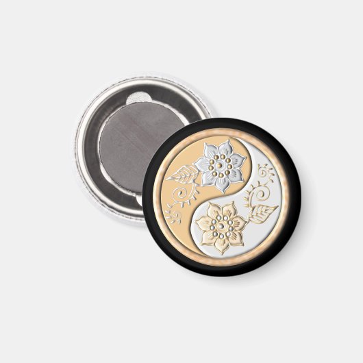 Gold & Silver Yin Yang  マグネット (正面/裏面)