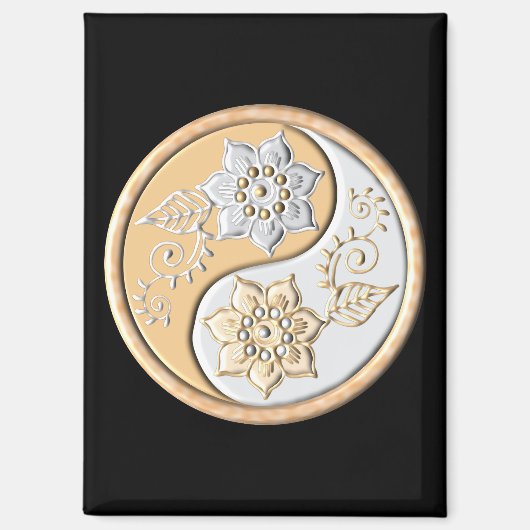 Gold & Silver Yin Yang  マグネット (正面)