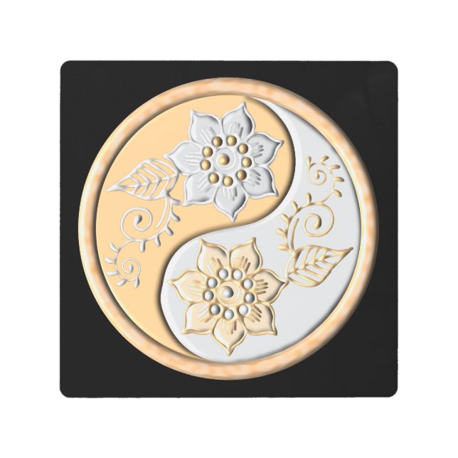 Gold & Silver Yin Yang  メタルプリント (正面)