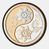 Gold & Silver Yin Yang ラウンドシール (正面)