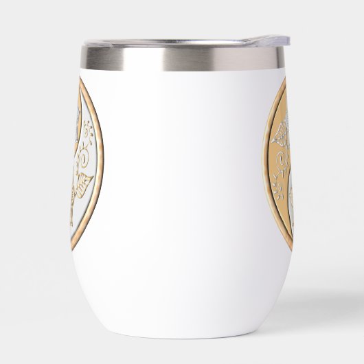 Gold & Silver Yin Yang water bottle (左面)