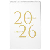 Gold Simple Elegant 2026 Calendar カレンダー (カバー)