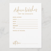 Gold Simple Modern Script Graduate advice & wishes アドバイスカード (正面)