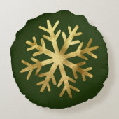 Gold Snowflake Christmas ラウンドクッション (裏面)