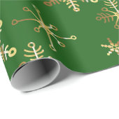 Gold Snowflake Christmas ラッピングペーパー (ロールコーナー)