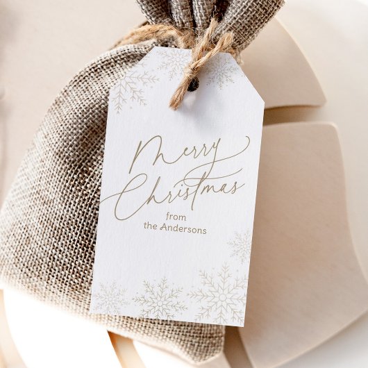 Gold Snowflake Christmas Holiday ギフトタグ