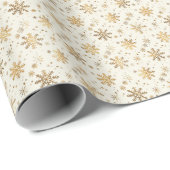 Gold Snowflake Christmas Wrapping Paper ラッピングペーパー (ロールコーナー)