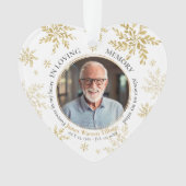 Gold Snowflake In Loving Memory Memorial Christmas オーナメント (正面)