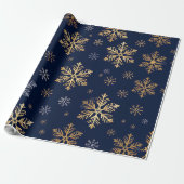 Gold Snowflake Pattern Wrapping Paper ラッピングペーパー (アンロールド)