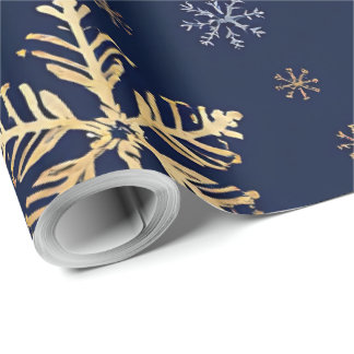 Gold Snowflake Pattern Wrapping Paper ラッピングペーパー