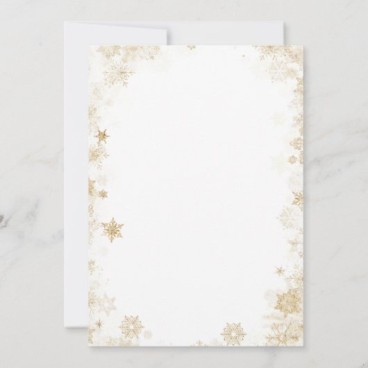 Gold Snowflakes Christmas Bauble Bridal Brunch 招待状 (裏面)