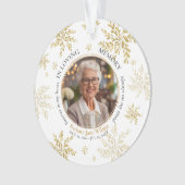 Gold Snowflakes In Loving Memory Memorial Keepsake オーナメント (正面)