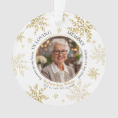 Gold Snowflakes In Loving Memory Memorial Keepsake オーナメント (正面)