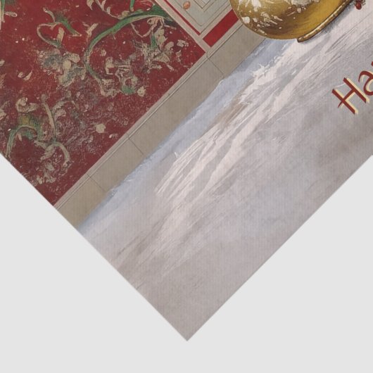 Gold Snowman Christmas Tree Holiday 薄葉紙 (詳細)