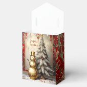 Gold Snowman Christmas Tree Holiday Favor Box フェイバーボックス (オープン)