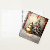 Gold Snowman Christmas Tree Holiday Planner プランナー手帳 (ディスプレー)