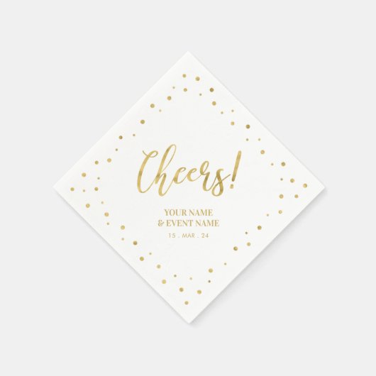 Gold Sophisticated Classic Wishes For Every Occasi スタンダードカクテルナプキン (角)