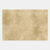Gold Sparkle Christmas Black Stripes Ornament Bow ラッピングペーパーシート (正面)
