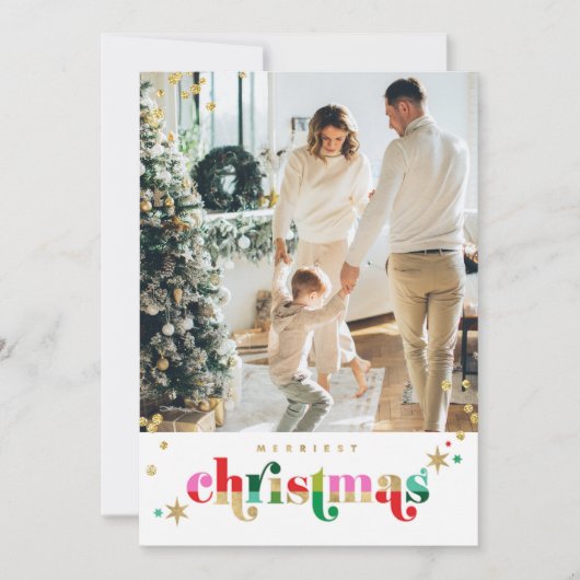 Gold Sparkle Christmas Family Card シーズンカード (正面)